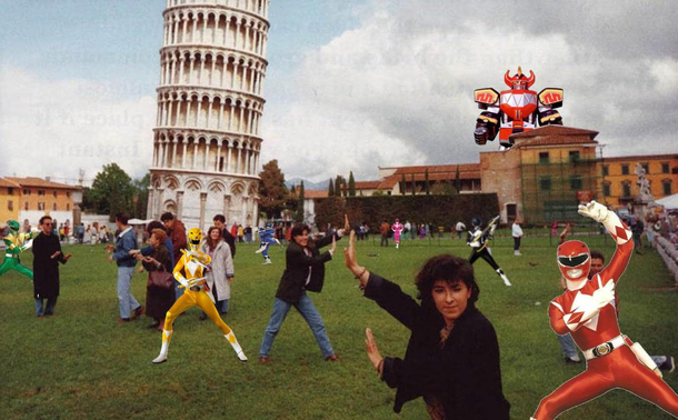 People power posing at the Leaning Tower of Pisa
