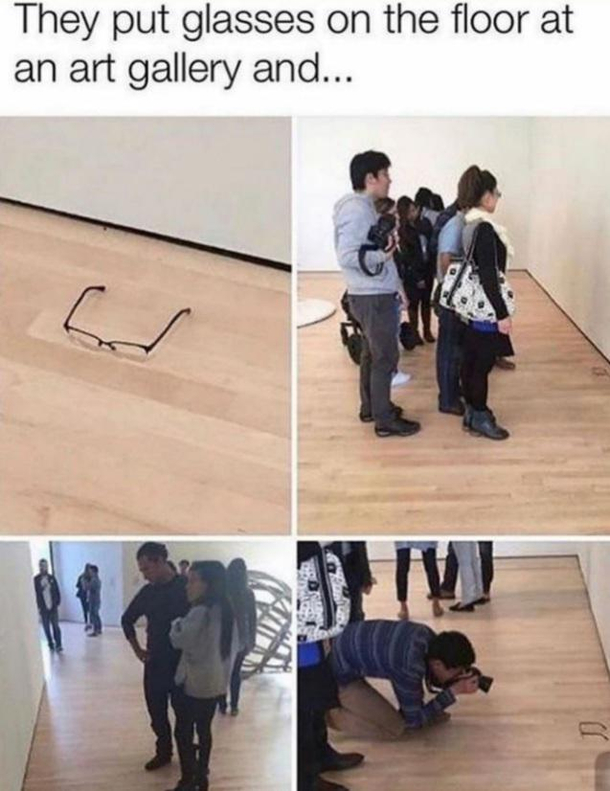 People will literally take pictures of anything at an art gallery