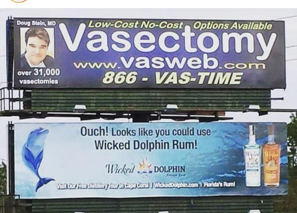 Perfectly placed Rum billboard in SW Florida