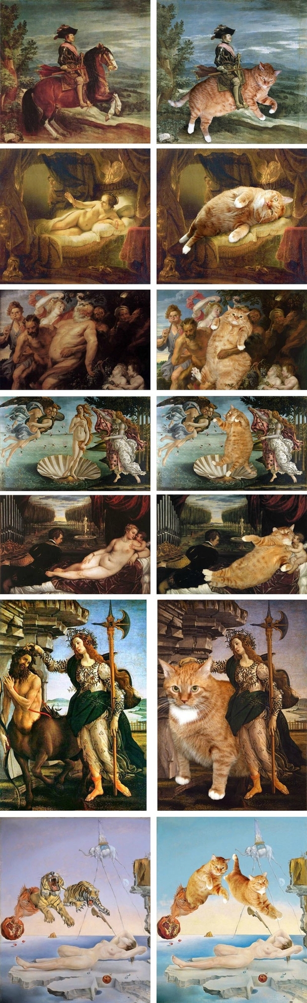 Person photoshops their cat into famous paintings