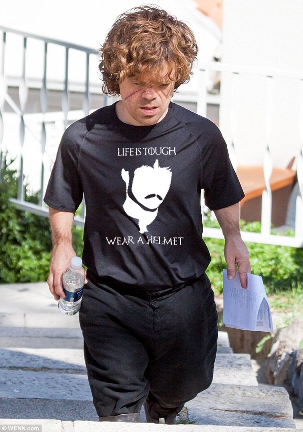 Peter Dinklage with the season finale script