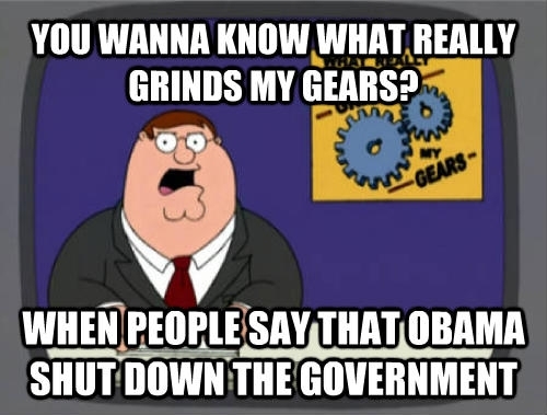 Peter Griffin on people talking about the government shutdown