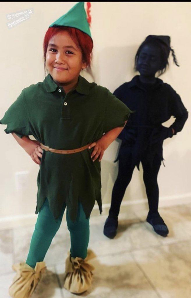 Peter Pan and his shadow played by my nieces One of them had to be the shadow Shes so proud back there