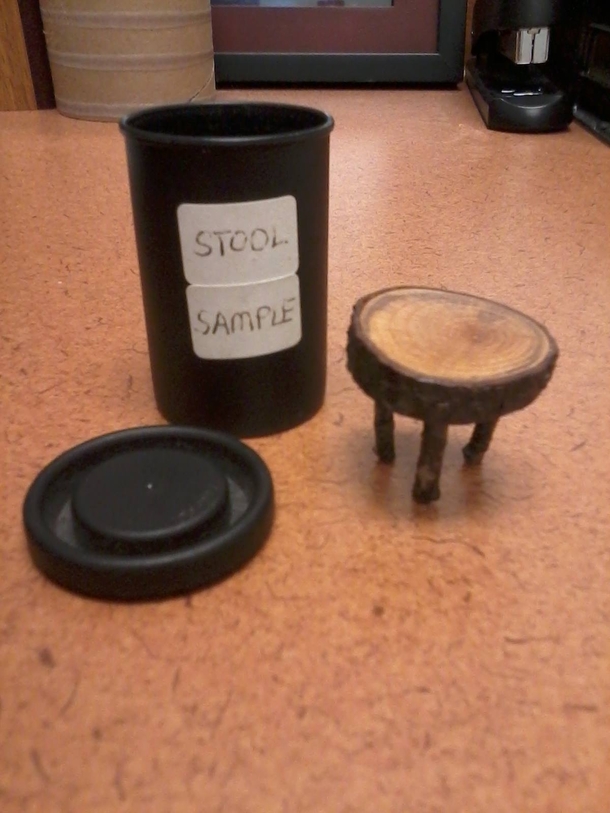 Pic #1 - A patient brought in this stool sample today for me