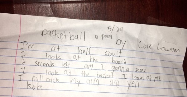 Pic #1 - A th Graders Inspiring Poem