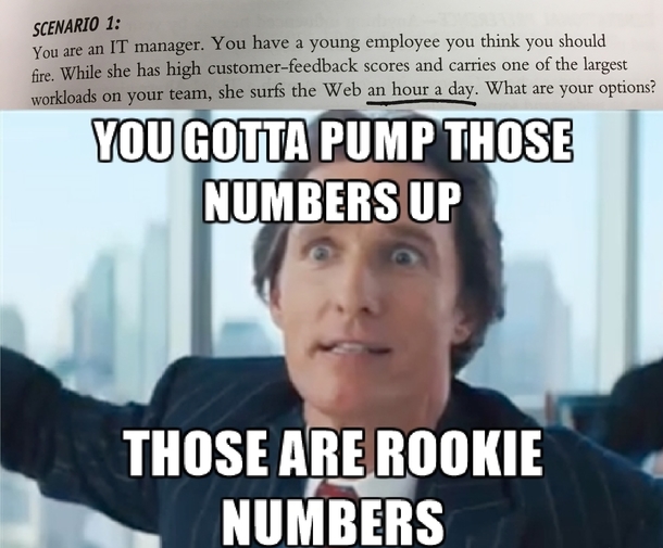 Pic #1 - An actual scenario in a corporate course