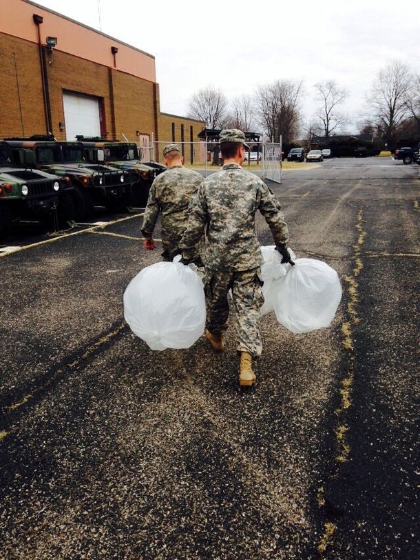 Pic #1 - Army shenanigans convinced a private he needed to take exaust samples from the trucks