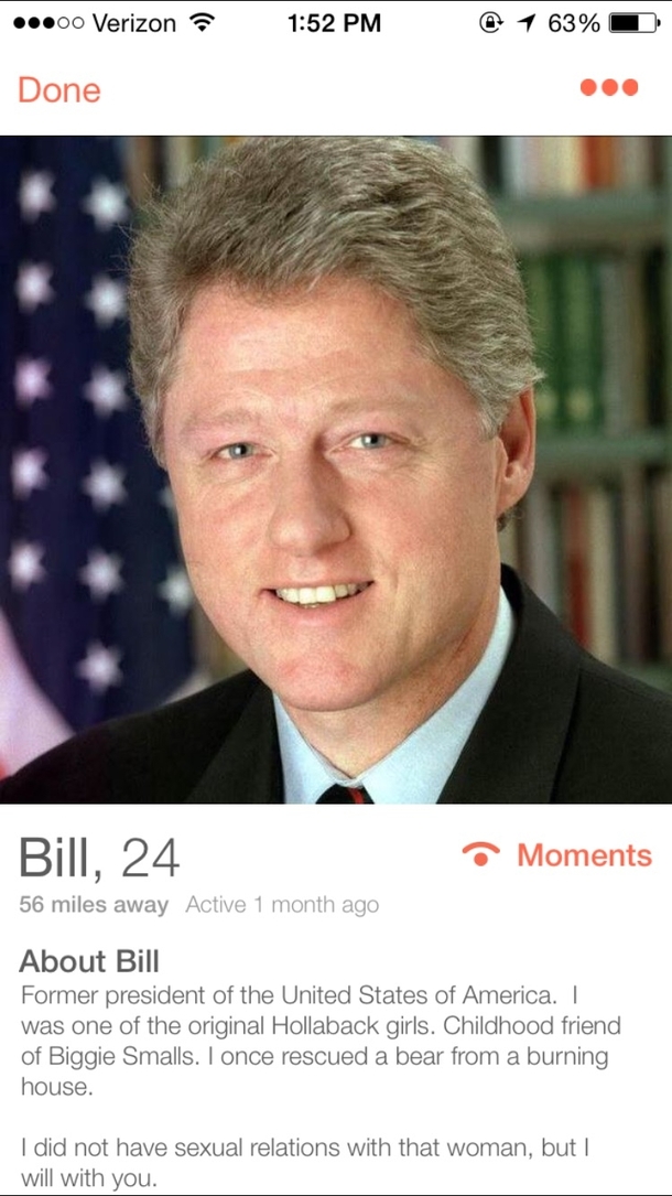 Pic #1 - Bill Clinton on Tinder