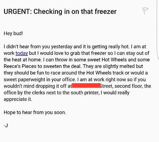 Pic #1 - Buddy tried to sell his freezer on Craigslist