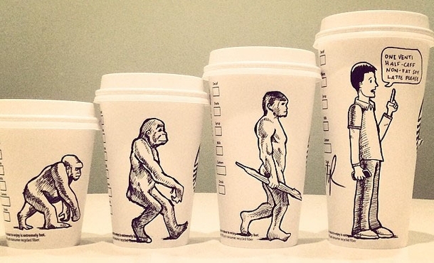 Pic #1 - Cartoonist draws on his coffee cup every morning