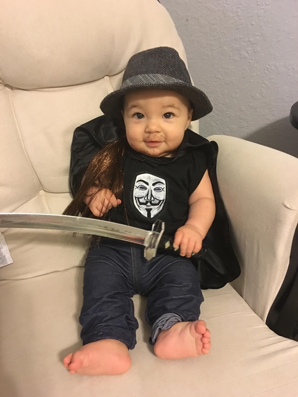 Pic #1 - Decided to make a neck beard Halloween costume for my baby girl after finding a child sized fedora xpost rpics rjustneckbeardthings