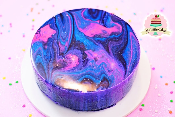 Pic #1 - I wanted to make a rainbow inside mirror cake thing It did not go well