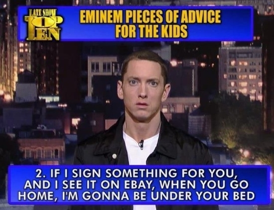 Pic #1 - If Eminem retires from music I think he has a shot at comedy