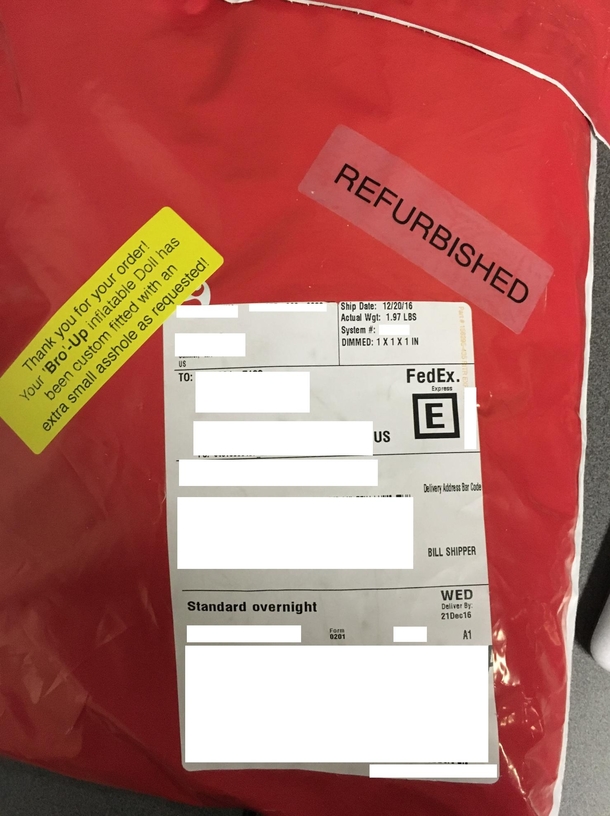Pic #1 - My co-workers kindly signed for my package while I was at lunch today