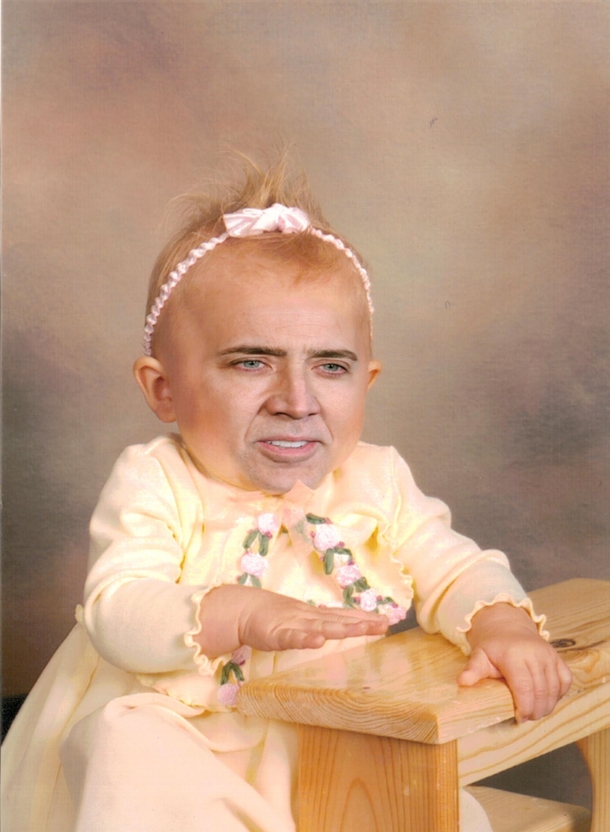 Pic #1 - My friends dad is returning from sabbatical so my friend Photoshopped Nicolas Cage into all their family photos and replaced them around his house