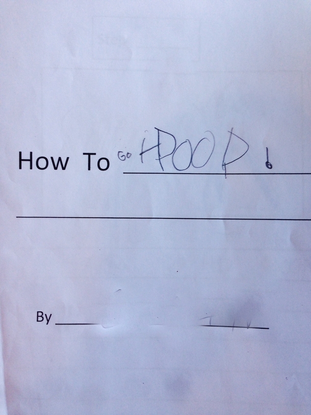 Pic #1 - My kid made a How to Poop instructional booklet in kindergarten today