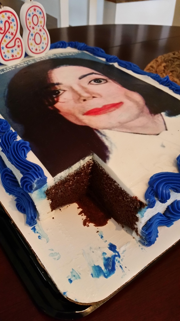 Pic #1 - My wife and I have a competition in who can get the other person the most upsetting cake Today is her birthday Yes its chocolate with white frosting I think I won