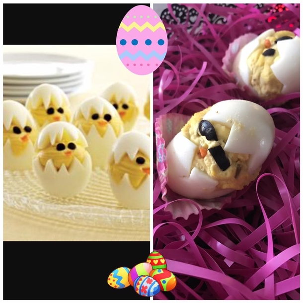Pic #1 - Our attempt at deviled egg chicks