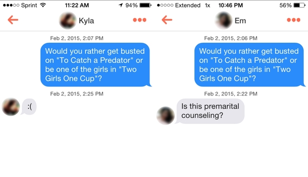 Pic #1 - Playing Would You Rather With Girls on Tinder