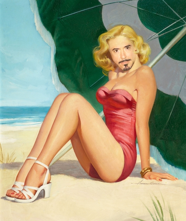 Pic #1 - Robert Downey Jr Portrayed as Pinup Girls
