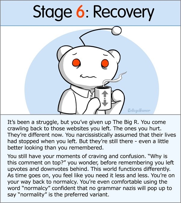 Pic #1 - The  Stages of Reddit Addiction
