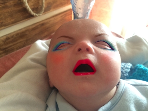 Pic #1 - Used a make up app on my  week old son