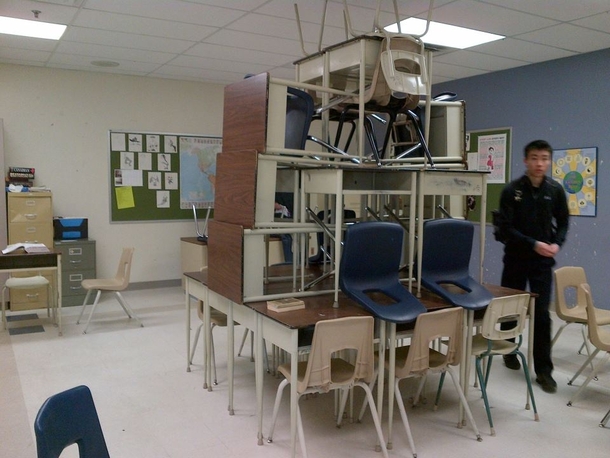 Pic #10 - My class decided to make little chair structures and it ended up escalating to something really big that everyone in the school knew about and ended up in the schools yearbook