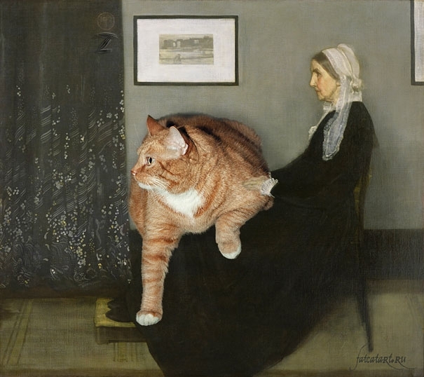 Pic #10 - Russian Artist Inserts Her Fat Cat Into Iconic Painting