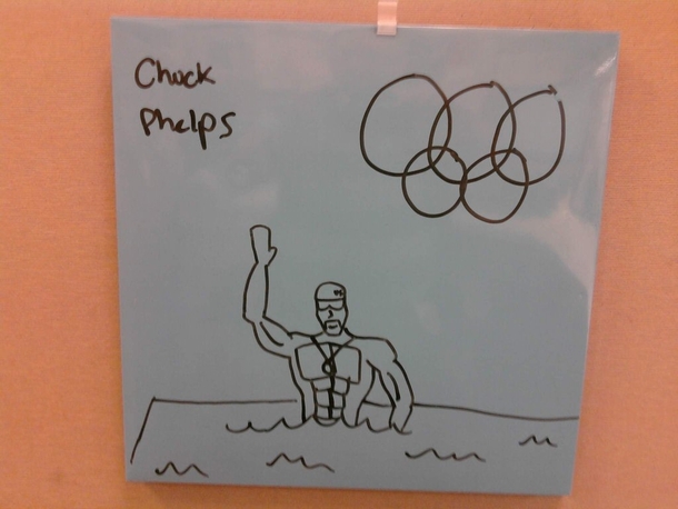 Pic #11 - Every week I draw a new version of my co-worker on his dry erase board He is a quiet  year old man and doesnt really know how to feel about this