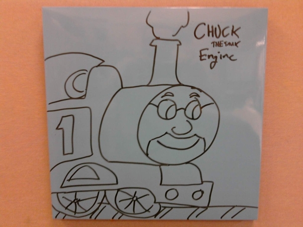 Pic #12 - Every week I draw a new version of my co-worker on his dry erase board He is a quiet  year old man and doesnt really know how to feel about this