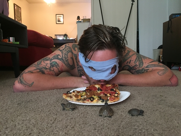 Pic #2 - Asked my friend to watch my turtles for the weekend He takes his job very seriously