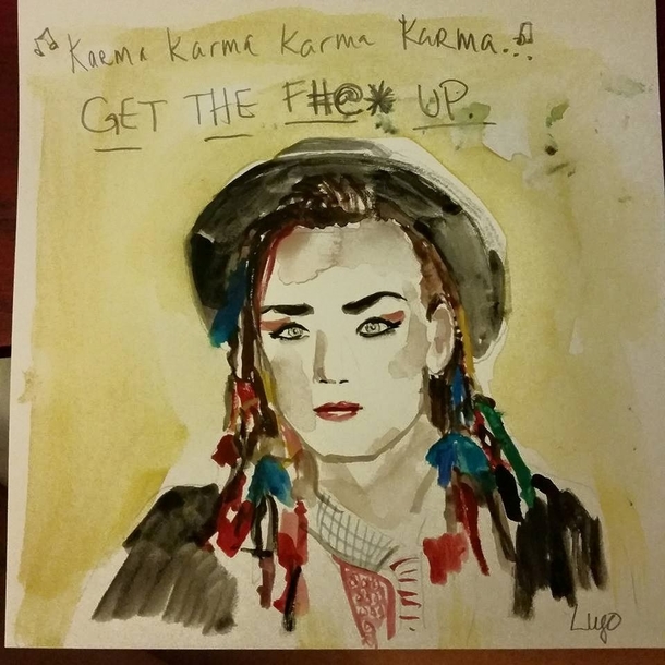 Pic #2 - Each morning my wife leaves me a funny water color painting in front of our coffee maker or the bathroom mirror Here they are - please enjoy