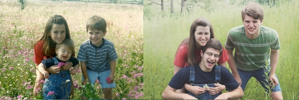 Pic #2 - For my dads th birthday my siblings and I recreated a few old family photos Enjoy