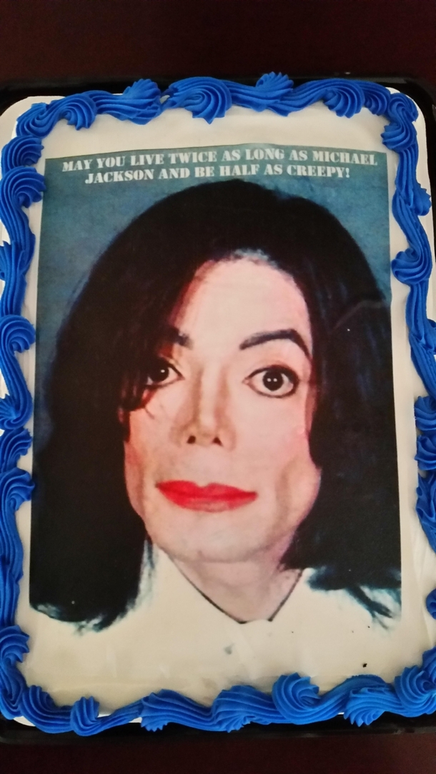 Pic #2 - My wife and I have a competition in who can get the other person the most upsetting cake Today is her birthday Yes its chocolate with white frosting I think I won