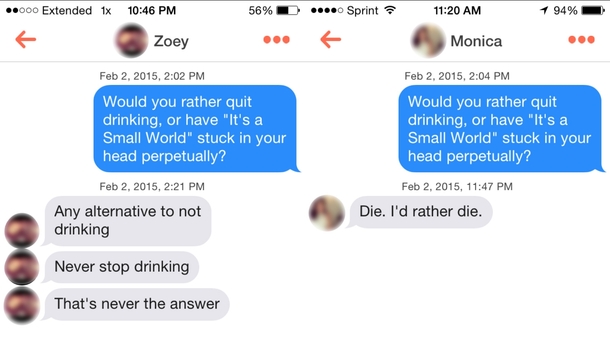 Pic #2 - Playing Would You Rather With Girls on Tinder