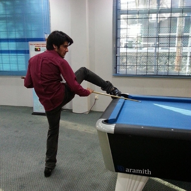 Pic #2 - So my friend made an awkward pose while playing pool