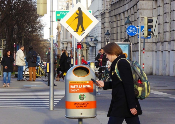 Pic #2 - Street signs warning of technically blind pedestrians