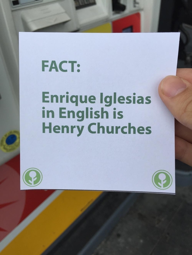 Pic #2 - This promotional box at a gas station I go to is always empty So I filled it with fun facts for people to read while they wait for their gas to pump