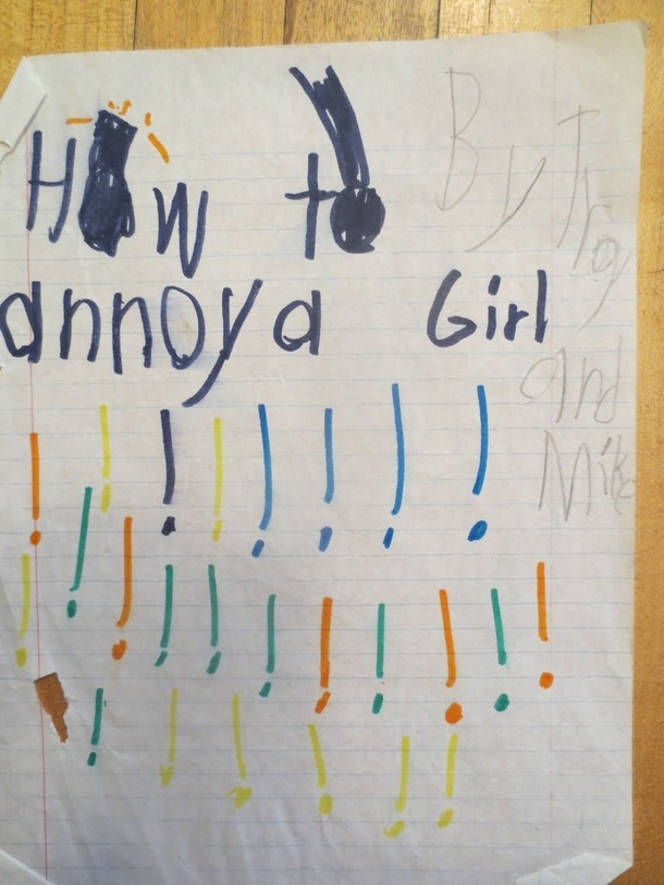 Pic #3 - How To Annoy A Girl- A short story my brother and I wrote when we were kids
