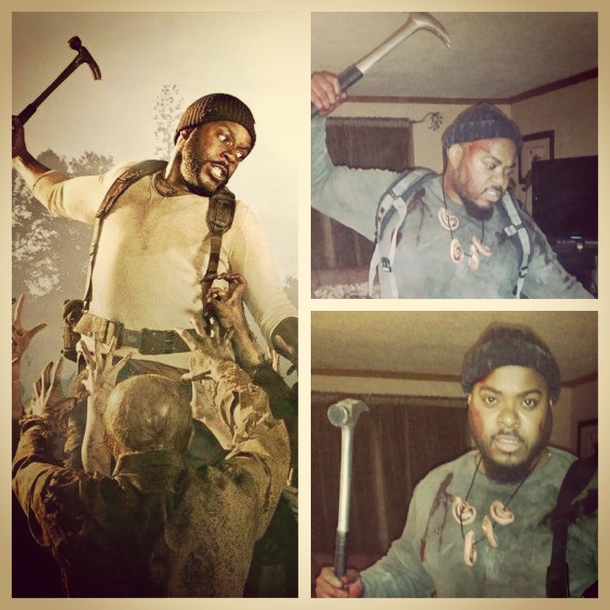 Pic #3 - I went as Tyrese from the walking dead for Halloween with Judith on deck Do you know how awkward it was shopping for a little white baby Lol