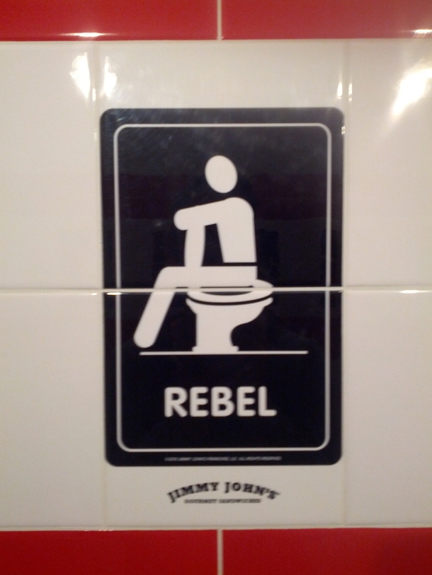Pic #3 - Jimmy Johns asks which type of restroom user you are