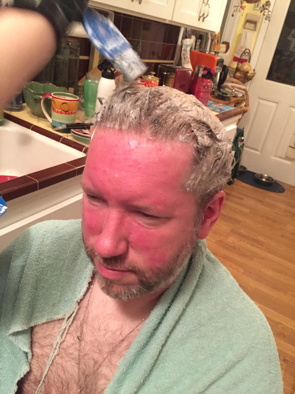 Pic #3 - My brother and dad made a bet dad lost had had to dye his hair