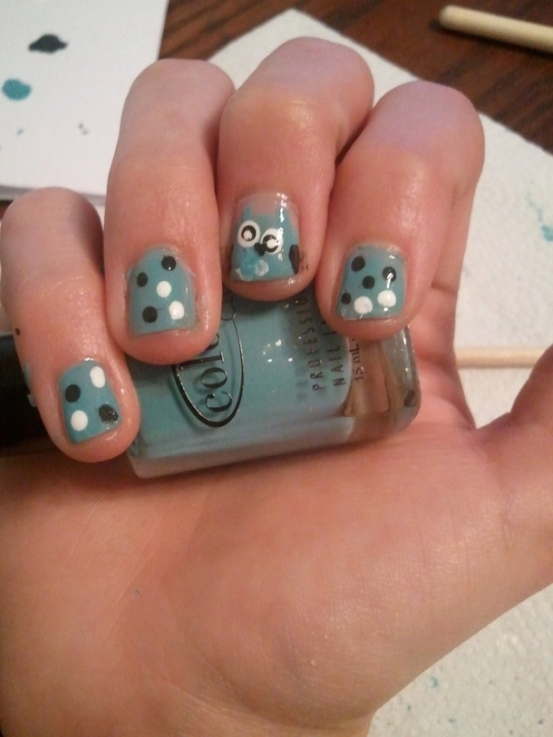 Pic #3 - My hilarious attempt at YouTuber cutepolishs owl nails 