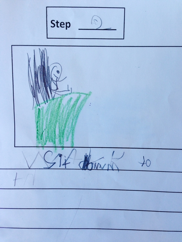 Pic #3 - My kid made a How to Poop instructional booklet in kindergarten today