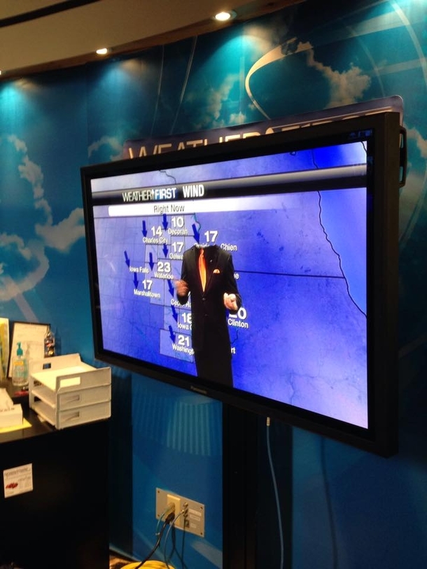 Pic #3 - Our weather guy went headless for Halloween