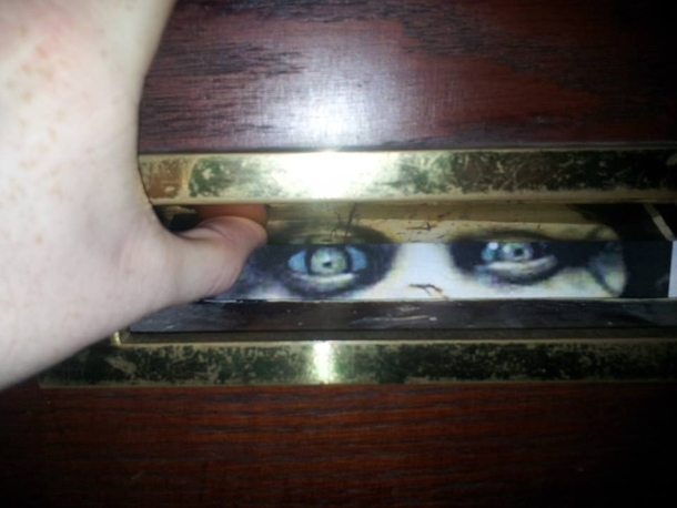 Pic #3 - Some kids have been peering through my letterbox recently It was creeping me out I decided to up the creepy ante