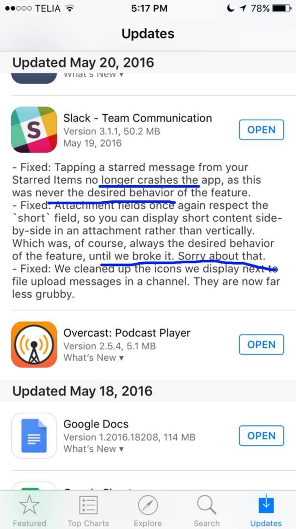 Pic #3 - You all should read your app update logs