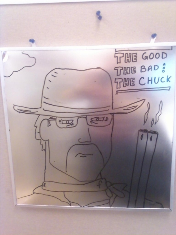 Pic #34 - Every week I draw a new version of my co-worker on his dry erase board He is a quiet  year old man and doesnt really know how to feel about this