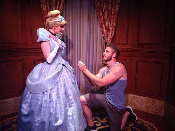 Pic #4 - Guy proposes to various Disney characters at Disney World
