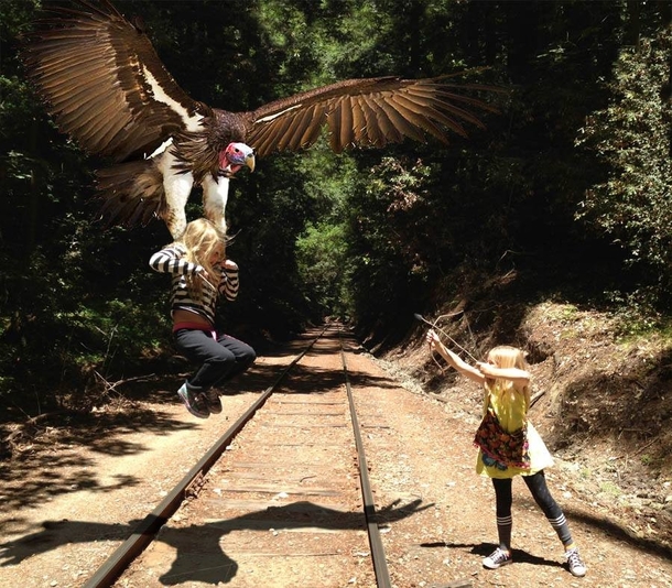 Pic #4 - Im a dad that takes my little girls to the woods then photoshops them into extreme adventures pt
